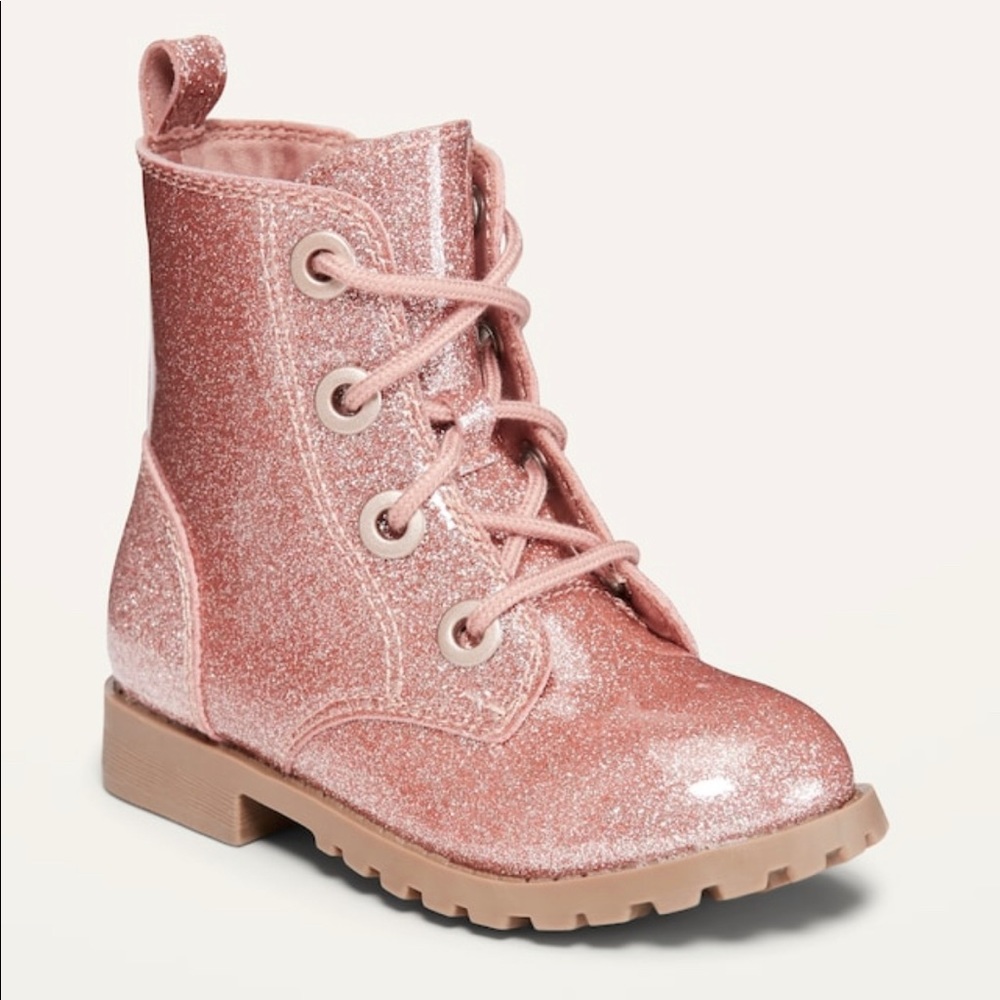 Pink sparkle boots